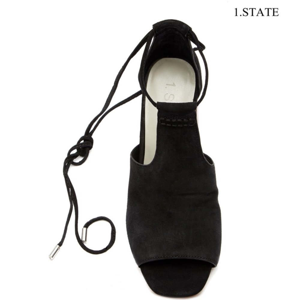 2 for $25 1.State Tilya Black Suede Ankle Tie Sandals - Picture 3 of 5